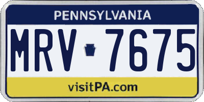 PA license plate MRV7675