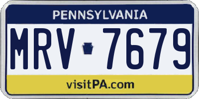 PA license plate MRV7679