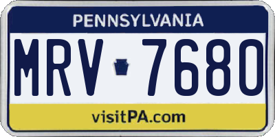 PA license plate MRV7680