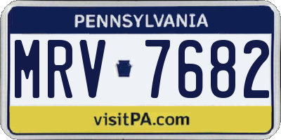 PA license plate MRV7682