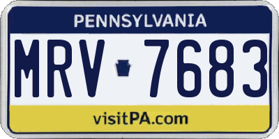 PA license plate MRV7683