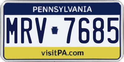 PA license plate MRV7685