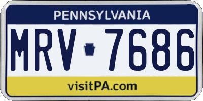 PA license plate MRV7686