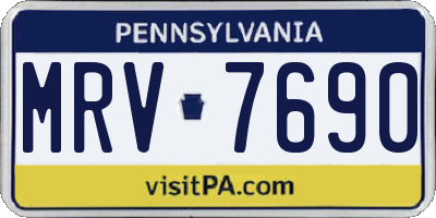 PA license plate MRV7690
