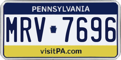 PA license plate MRV7696