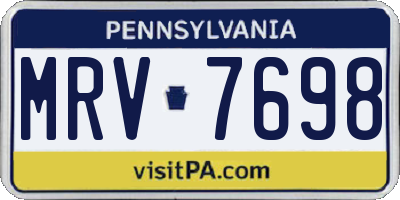 PA license plate MRV7698