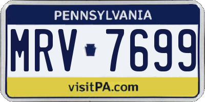 PA license plate MRV7699