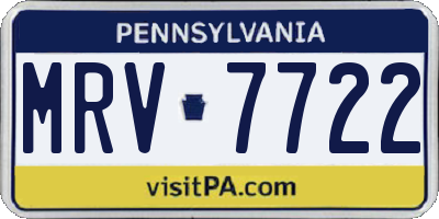 PA license plate MRV7722