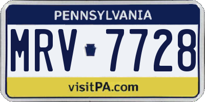 PA license plate MRV7728