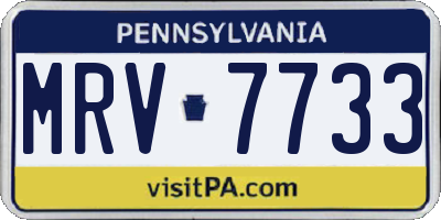 PA license plate MRV7733