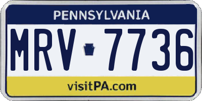 PA license plate MRV7736