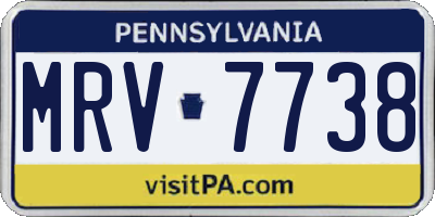 PA license plate MRV7738
