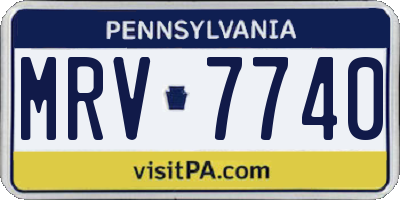 PA license plate MRV7740