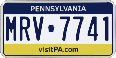 PA license plate MRV7741