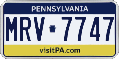 PA license plate MRV7747
