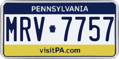 PA license plate MRV7757