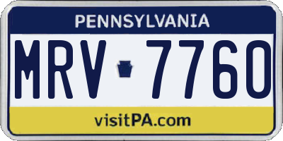 PA license plate MRV7760