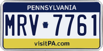 PA license plate MRV7761