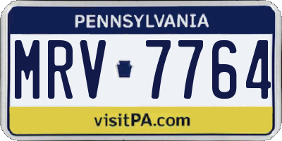 PA license plate MRV7764