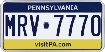 PA license plate MRV7770