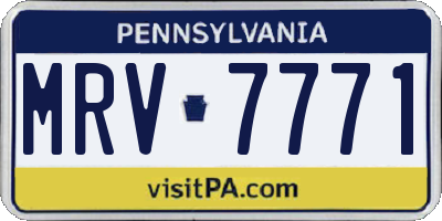 PA license plate MRV7771