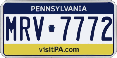 PA license plate MRV7772