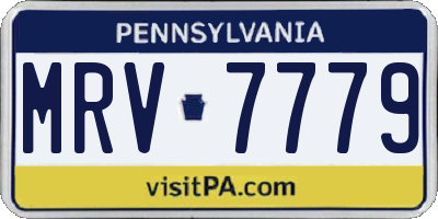 PA license plate MRV7779