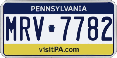 PA license plate MRV7782