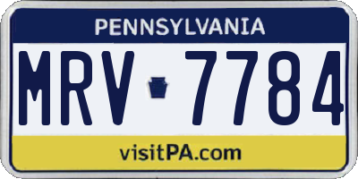 PA license plate MRV7784