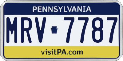 PA license plate MRV7787