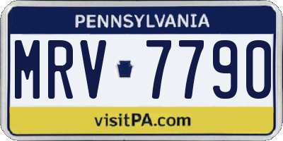 PA license plate MRV7790