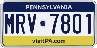 PA license plate MRV7801