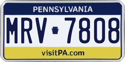 PA license plate MRV7808