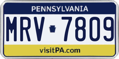 PA license plate MRV7809