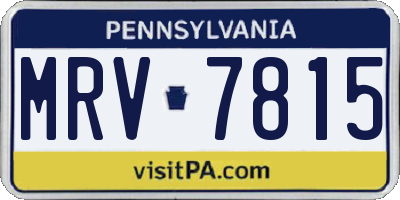 PA license plate MRV7815