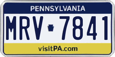 PA license plate MRV7841