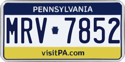 PA license plate MRV7852