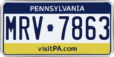 PA license plate MRV7863