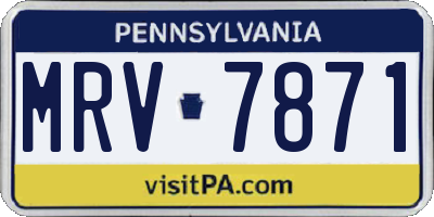 PA license plate MRV7871
