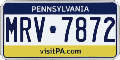 PA license plate MRV7872