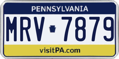 PA license plate MRV7879