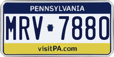 PA license plate MRV7880