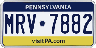 PA license plate MRV7882