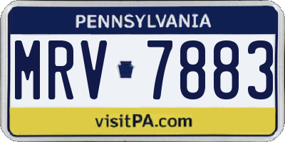 PA license plate MRV7883