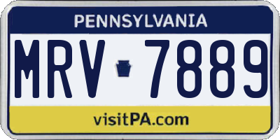 PA license plate MRV7889