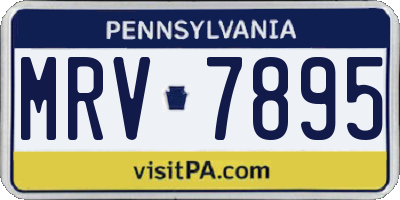 PA license plate MRV7895