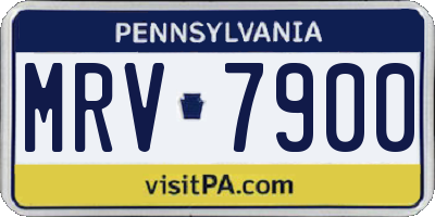 PA license plate MRV7900