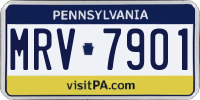 PA license plate MRV7901