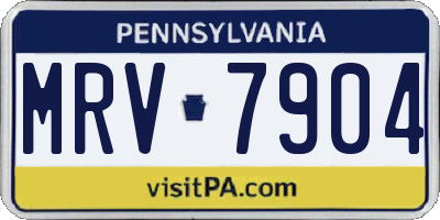 PA license plate MRV7904