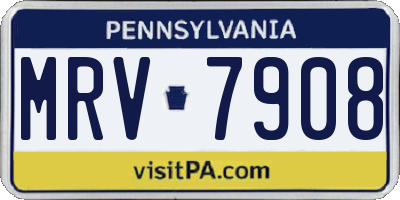 PA license plate MRV7908